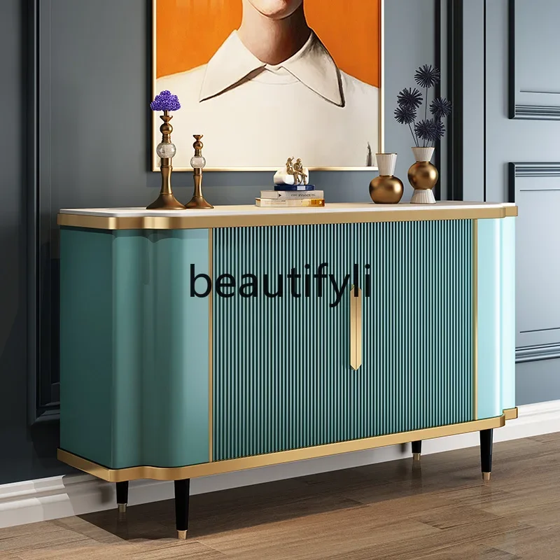 Modern light luxury door cabinet, simple solid wood dining side cabinet enters the door, and the shoe cabinet opens the door.