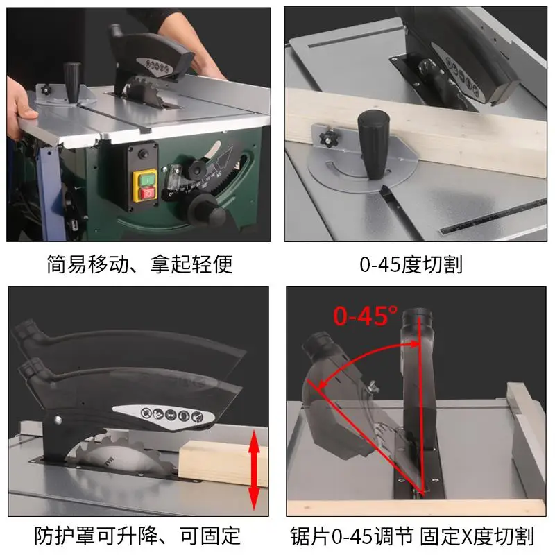 Scie à table multifonctionnelle pour le travail du bois, outil de menuiserie