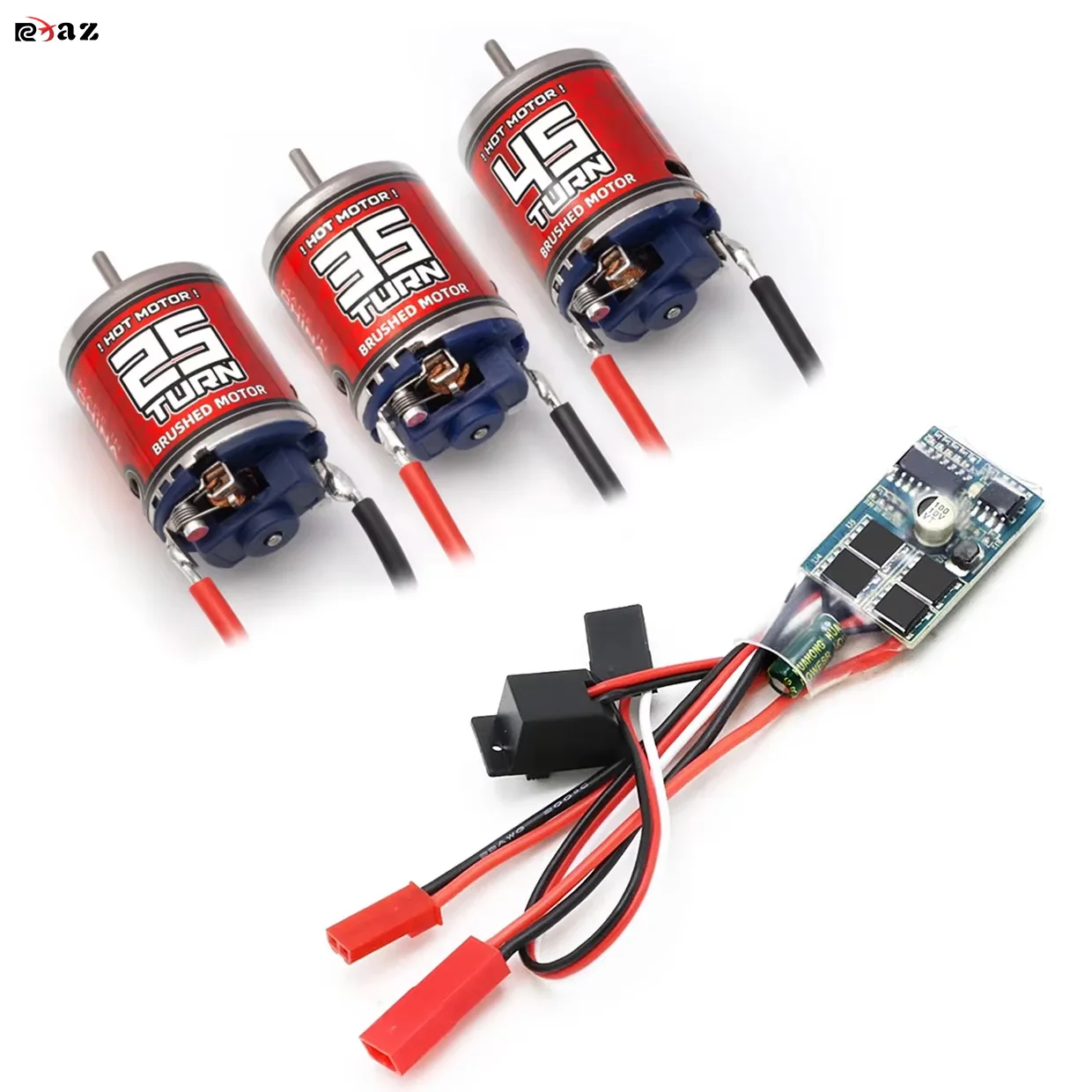 RC 370 External Brushed Motor 25T-45T, 30A Micro Brushed ESC Kit for 1/16 1/18 1/24 RC Car/Ship Crawler Axial SCX24 Tamiya Traxx