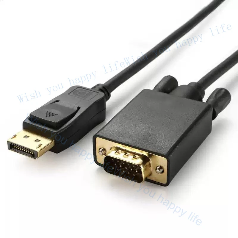 V+  For Laptop 6FT/1.8M Gold Plated DisplayPort DP Male to VGA Male Cable Cord
