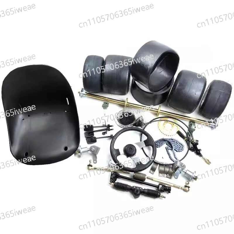Self Made Drifting Four-wheel Kart Accessories, 5-inch Tire Modification, Frame, Front and Rear Suspension, Steering, Rear Axle