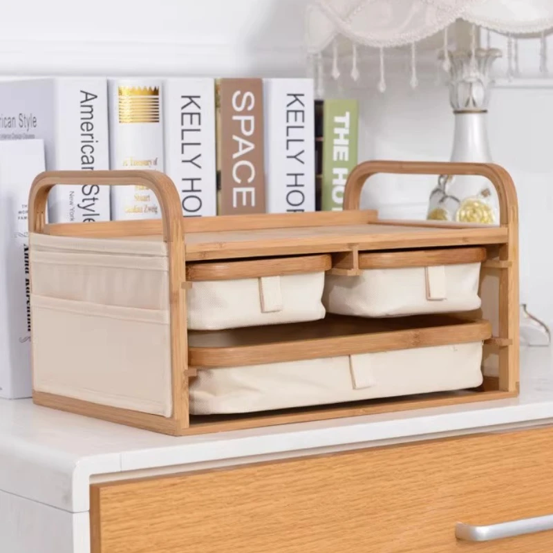 Bamboo Makeup Storage Drawers Multi-purpose Drawers Cosmetic Organizer Drawer Desk Partition Storage Boxes Organization Supplies