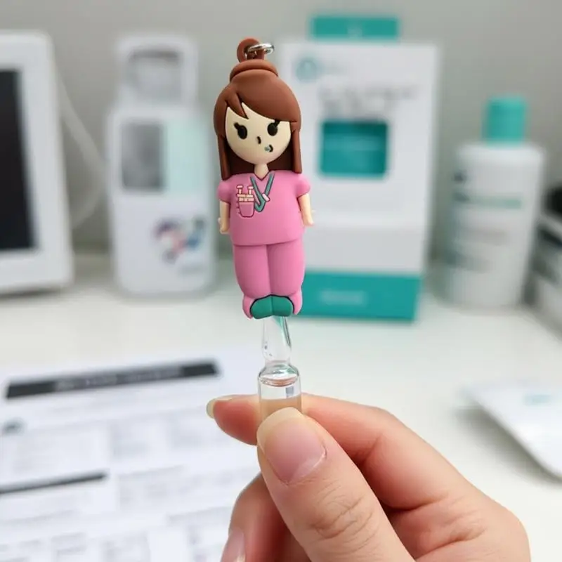 Creative Syringe-Shaped Ampoule Bottle Opener Keychain Rubber Cutter Aid Medication Vial Breaker Tool For Home