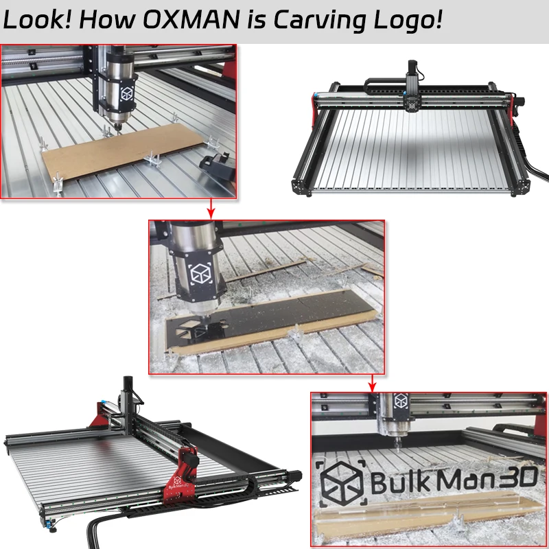 15%OFF BulkMan3D OXMAN CNC Router Engraver 4-Axis Precision Ball Screw Machine Frame for Engraving Metal Wood Plastic Acrylic