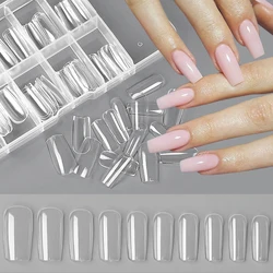 60/100Pcs Presse sur les Faux Ongles Capsule Gel Ongles Système D'extension Ongles Cercueil Français Bâtiment Rapide Moule Outil