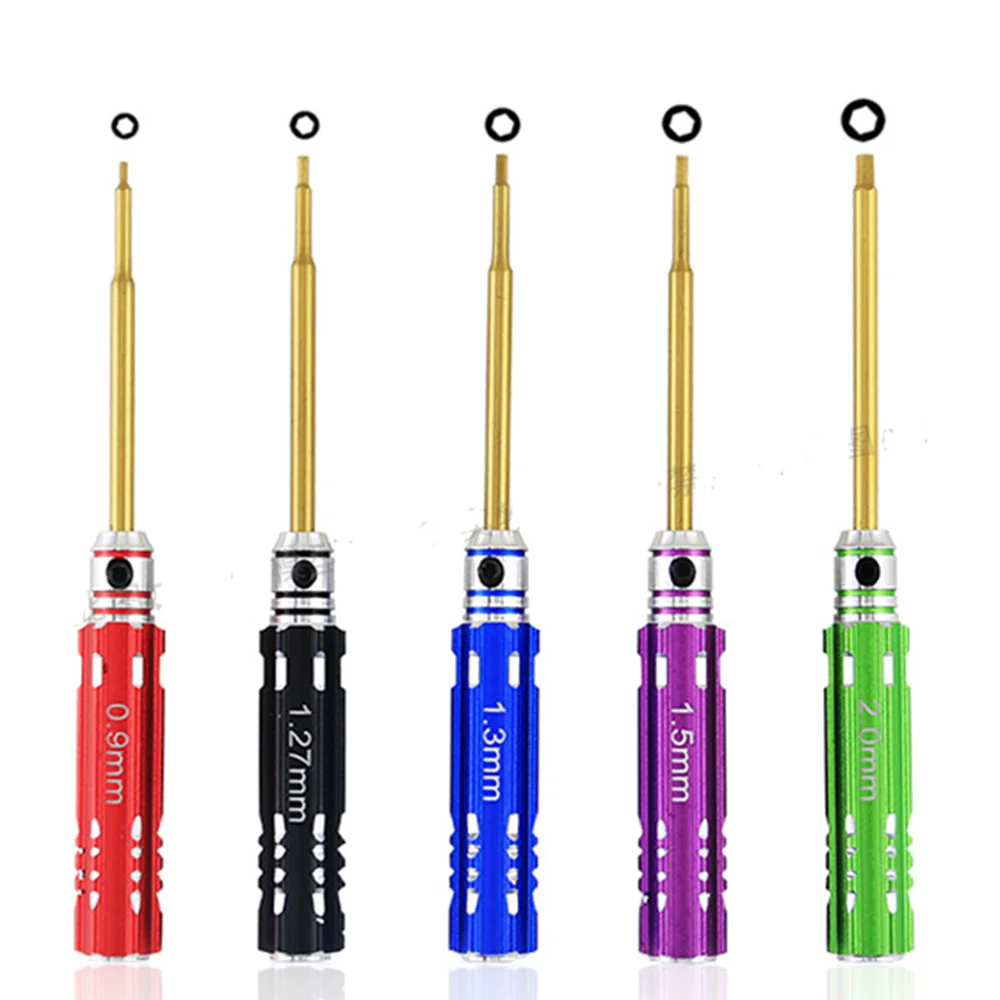 5PCS Hexagon Screwdriver 0.9/1.27/1.3/1.5/2.0mm Screw Driver Tool Kit for Axial SCX24 1/24 RC All Model Car