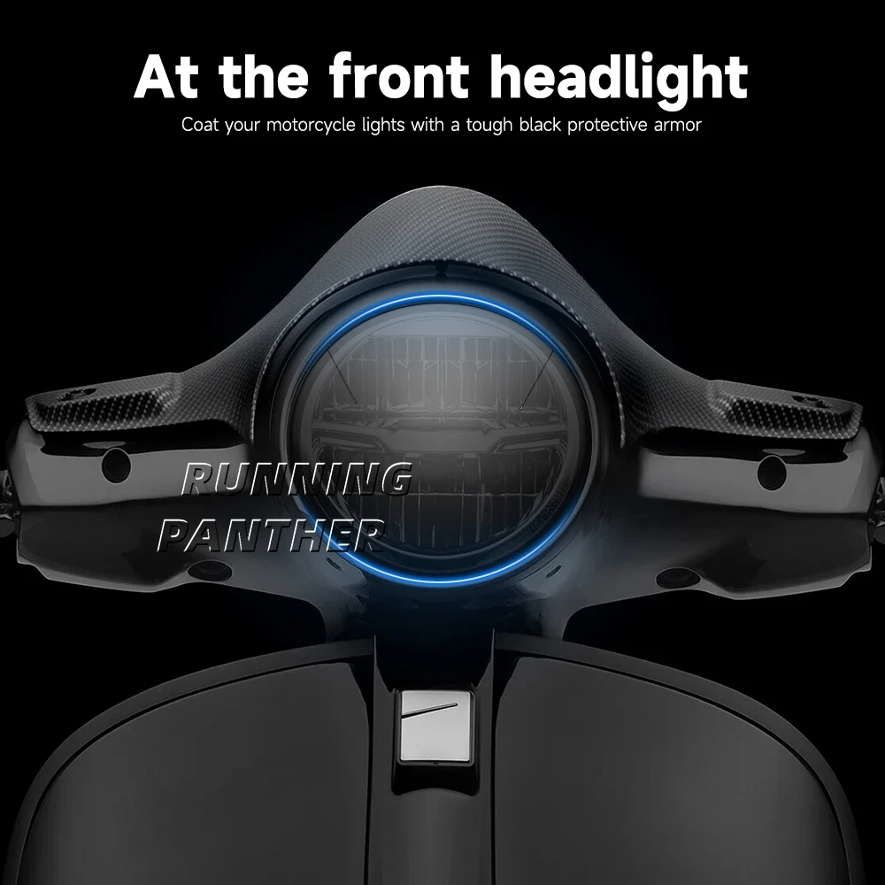 لفيسبا GTS300 GTS 300 gts300 2023 2024 دراجة نارية سكوتر العلوي مصباح فيلم أداة الذيل ضوء ملصق عميق أسود #5