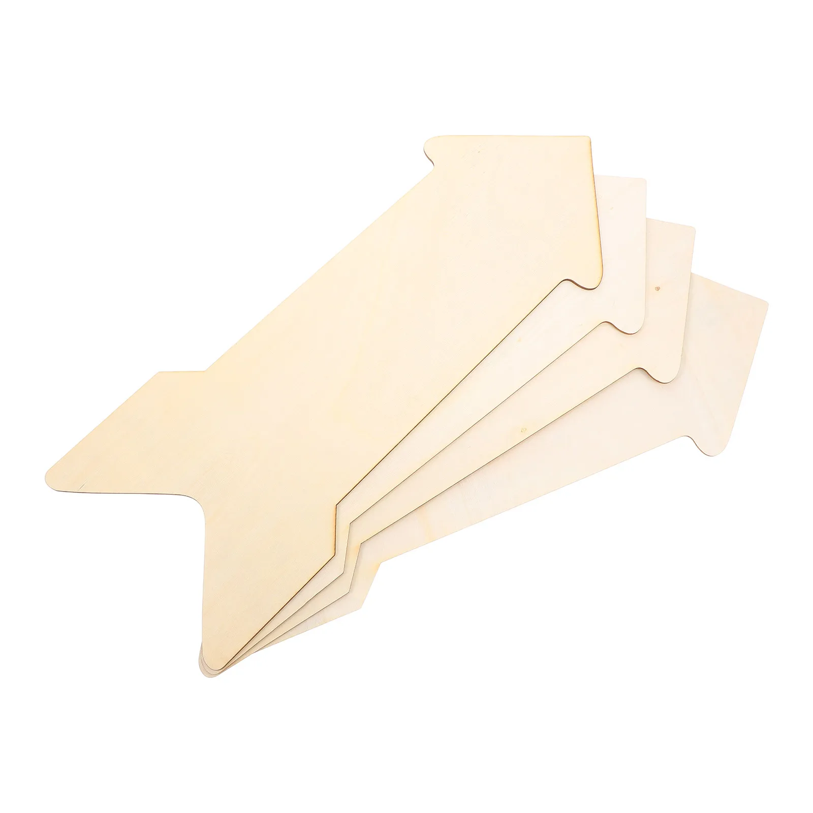 

4pcs Wooden Arrow Cutouts Thick Unfinished Wood Slices Smooth Diy Painting Crafts Natural Arrow Shape For Home Festival Kids