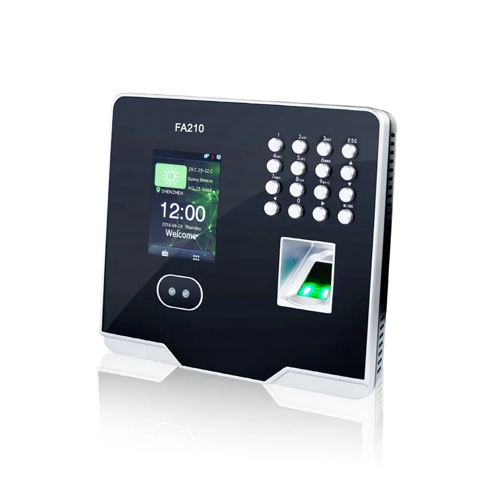 008 001 FA210 Macchina biometrica Multi lingue Riconoscimento facciale Controllo accessi presenze