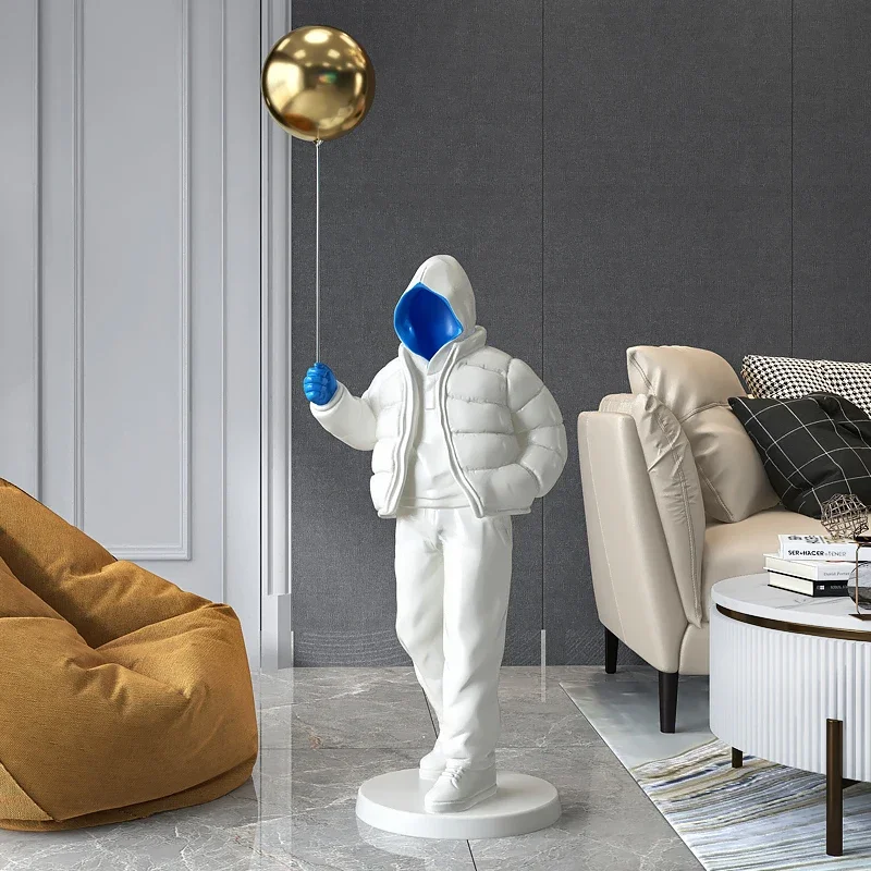 

Nordic Style Originality Balloon Boy Floor Figure Statue Home Decoration Large Landing Living Room Decor Sculpture Figurine