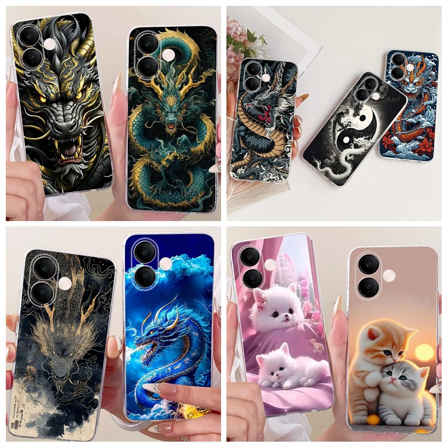 حافظة لهاتف فيفو T4 برو فيفو V60 V60Lite Fusion Funda غطاء ممتص للصدمات شفاف من السيليكون الناعم