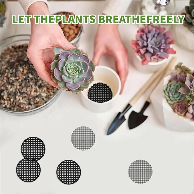 N96R Plant Drainage Insert, 100 Mesh Screen For Planter Pots, Pot Grid Mat Pads, Bonsai Bottom Mesh For Soil Loss Prevention