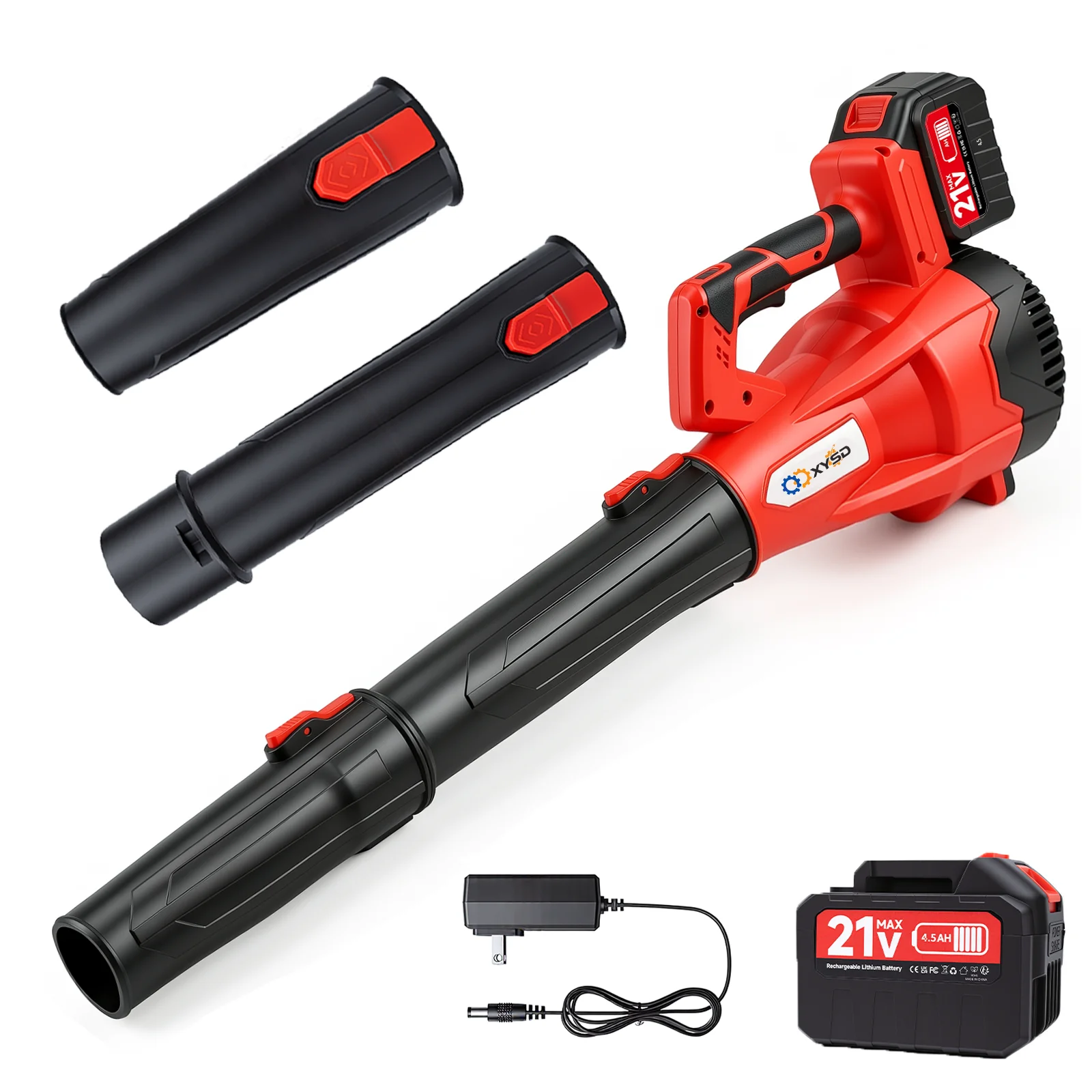 

XYSD Cordless Leaf Blower, 650 CFM Electric Jet Blower with 21V 4.5Ah Battery, 6 Speed Modes Portable Leaf Blower for Lawn Care