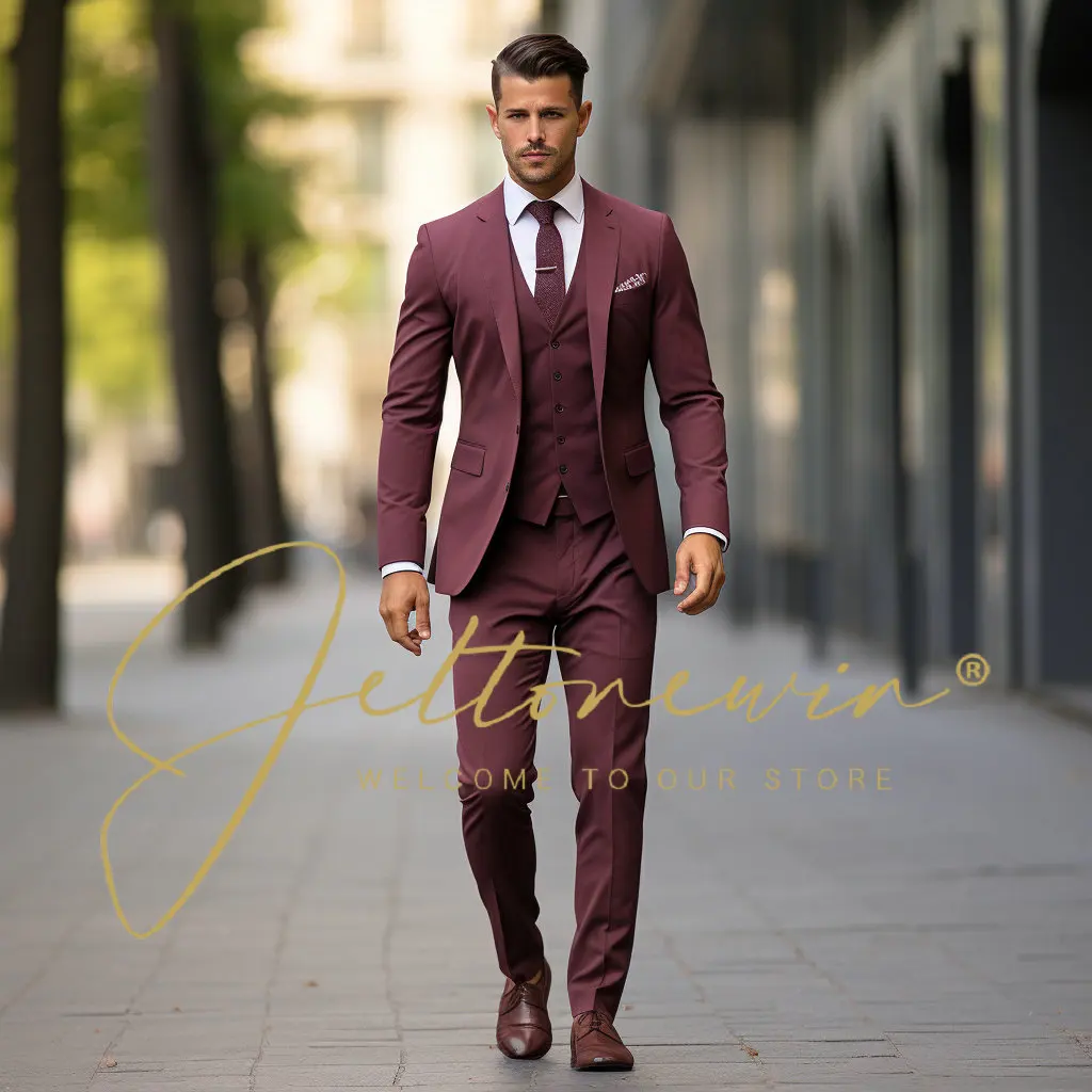 

Suits Men Groom Wedding Tuxedo Blazer Formal Evening Party Prom Dress 3 Pieces Set Costume Homme Pour Mariage Suits For Men