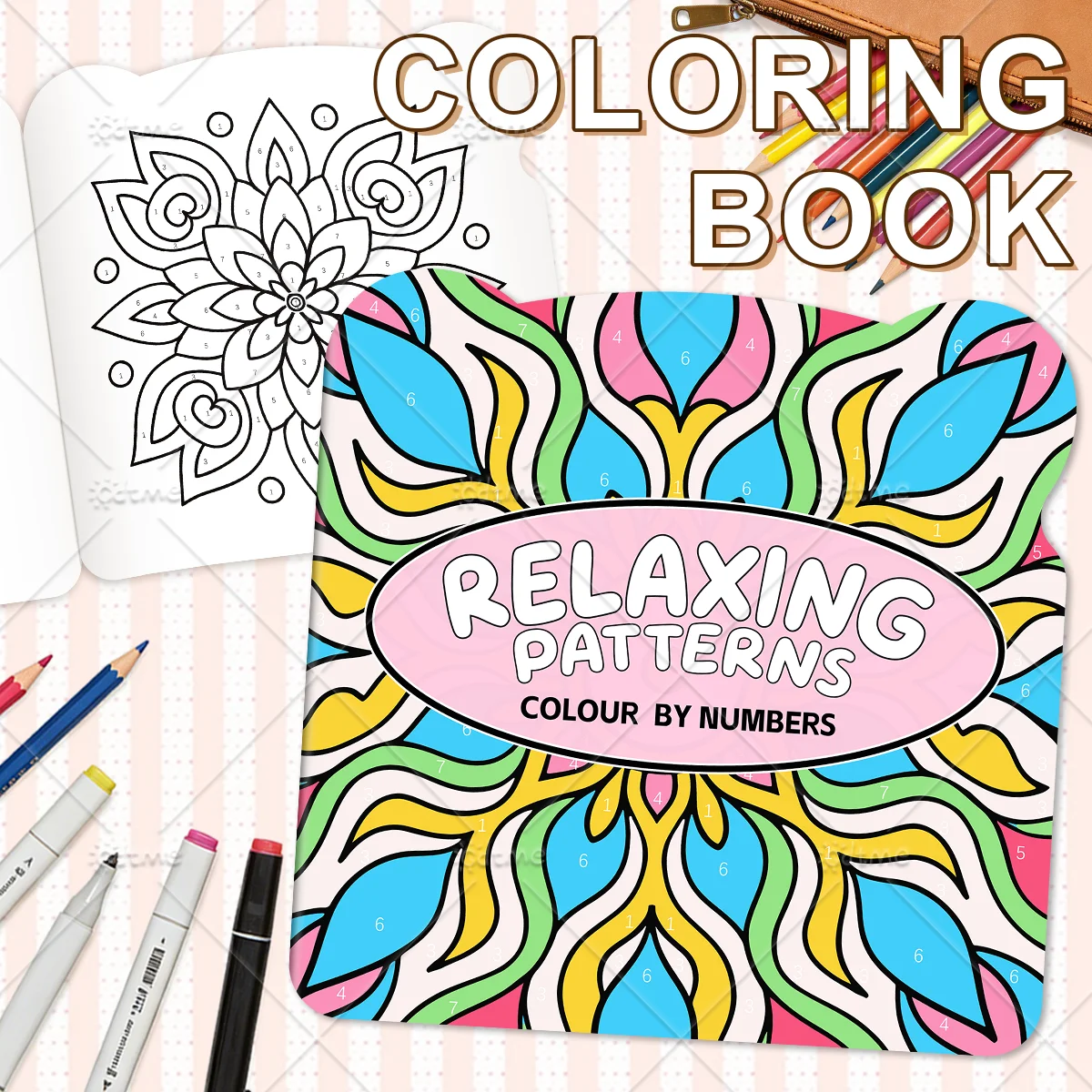 RELAXING PATTERNS COLOUR BY NUMBERS Coloring Book for Adults Cute Cozy Daily Activities Irregular Patterns for Relaxation