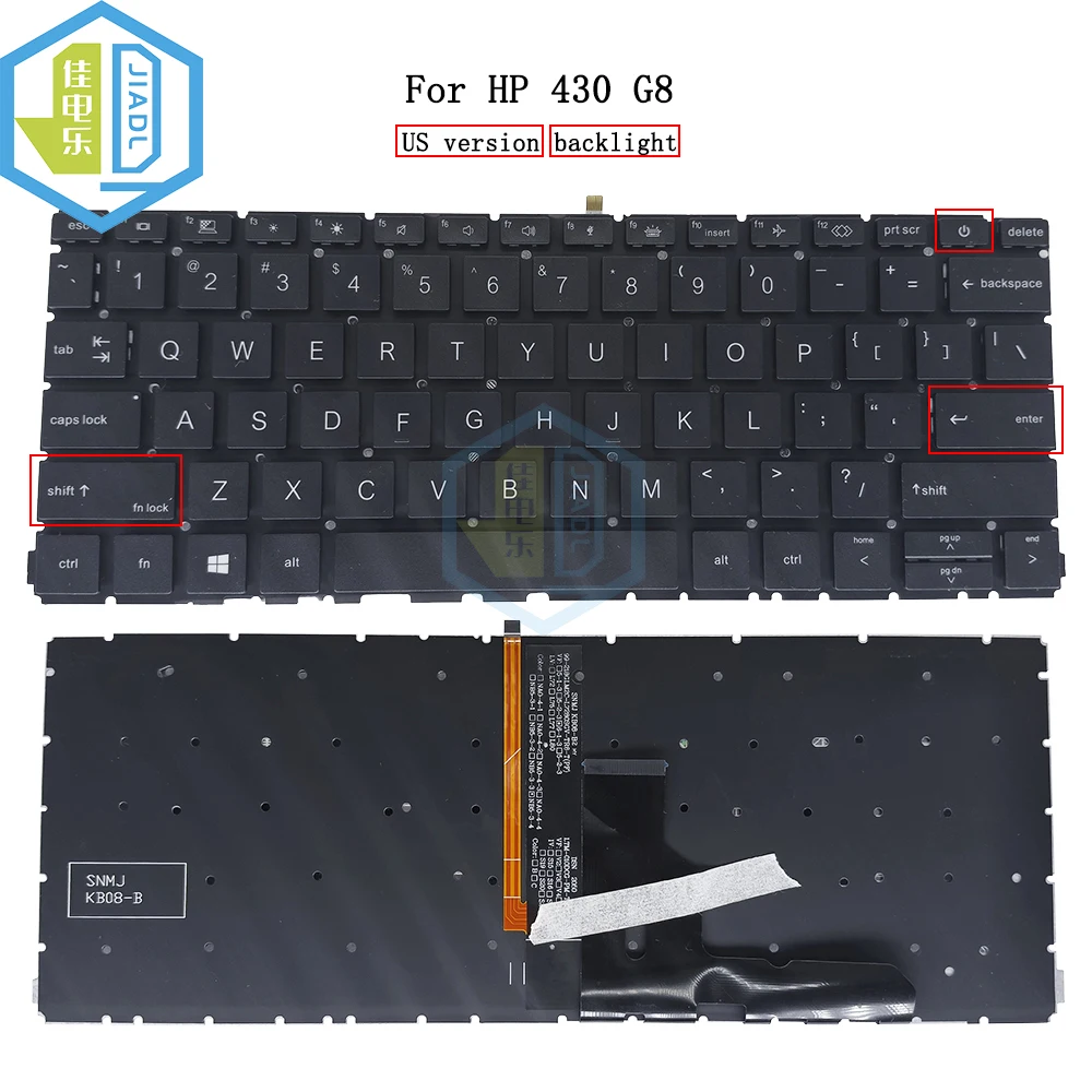 

New Backlit US Keyboard For HP ProBook 430 G8 435 G7 435 G8 M03445-B31 L93087-B31 SN9192BL English With Backlight