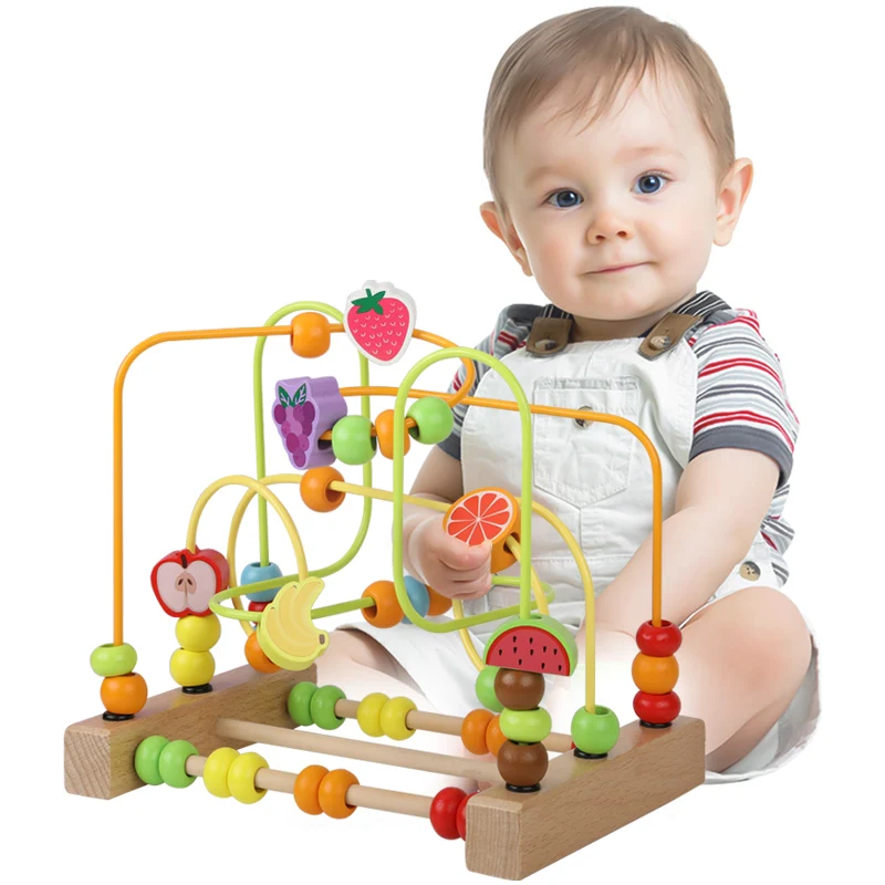 Jouets en bois pour enfants, labyrinthe Montessori, avec perles, boulier, puzzle, apprentissage précoce