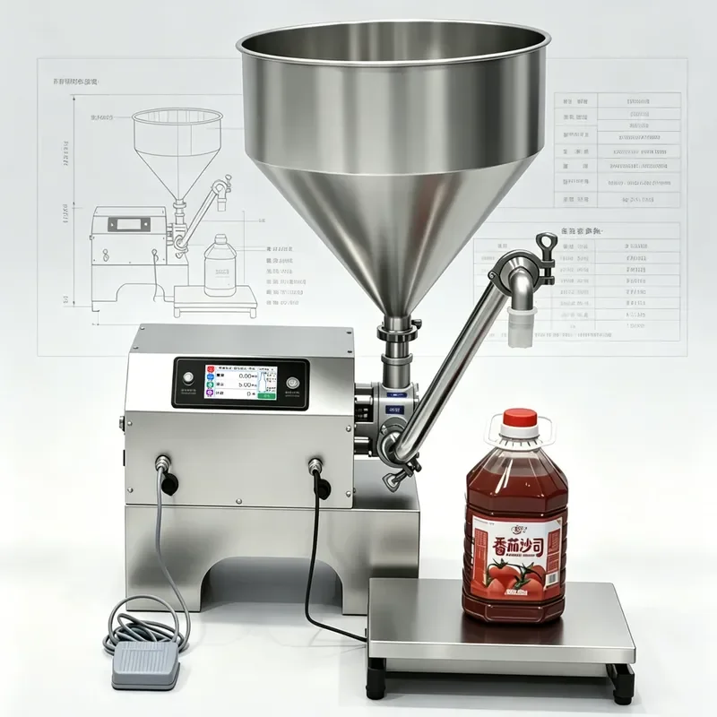 for Chuanshanyi Small Automatic Chili Sauce Garlic Paste Granules Weighing Quantitative Packing Machine Meat Paste Viscous