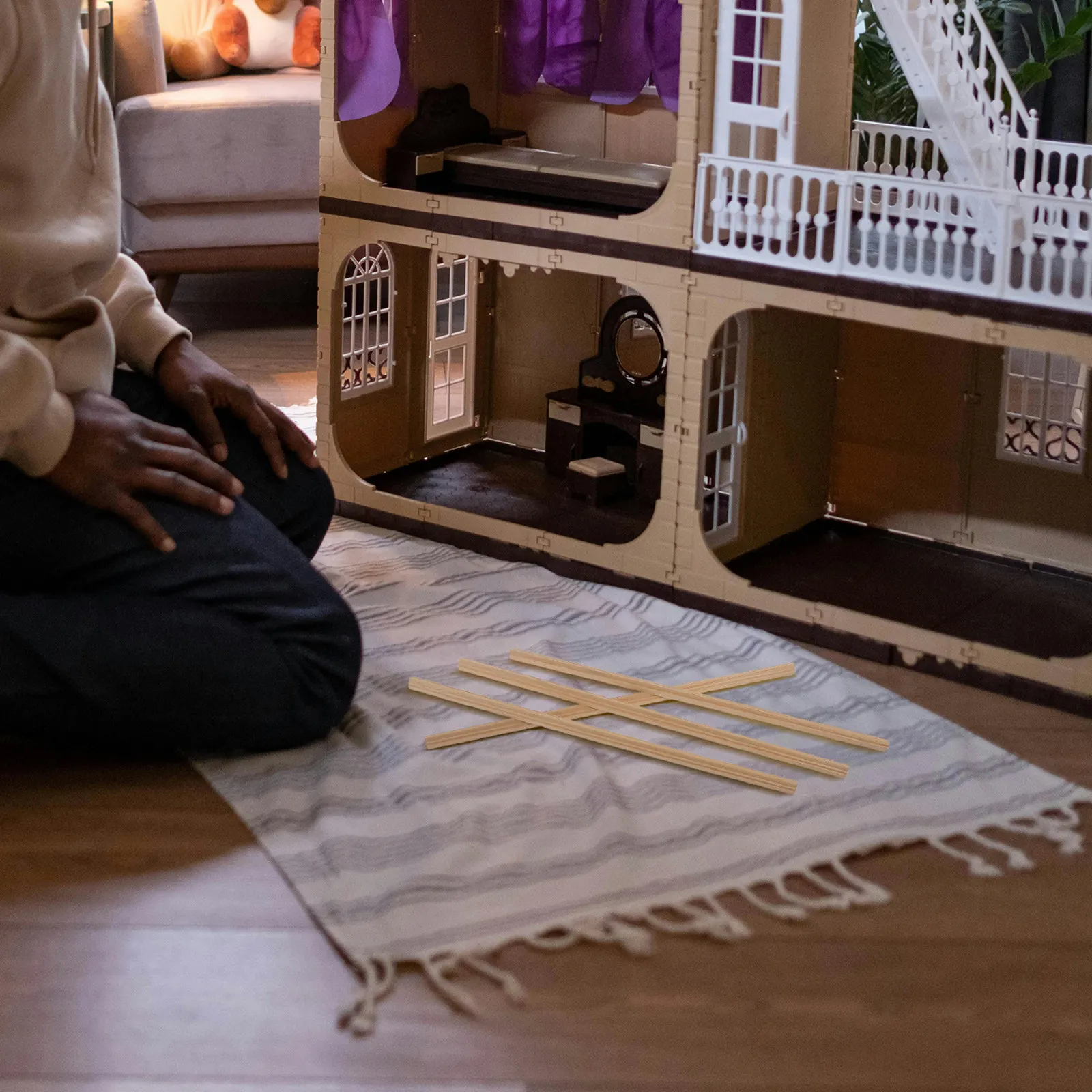 

Набор из 5 миниатюрных деревянных планок для декоративной отделки интерьера кукольного домика, настенных панелей, DIY-проектов и ремонта дома