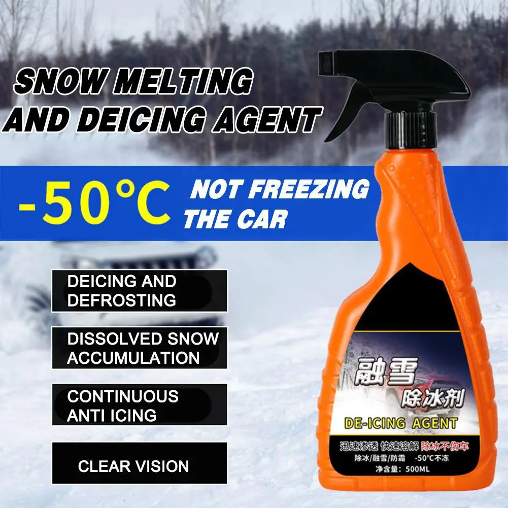 Car Deicer Spray Agent Windshield De-Icer Snow Melting Defrost Spray Trigger Spray Car Glass Deicer Ice Melting Spray