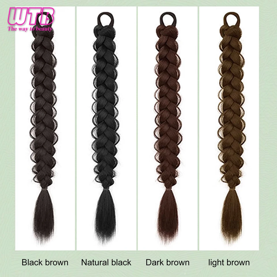 WTB Synthetic Wig Braid Female Sweet Cool Twist Ponytail Braided Braid Long Braid Boxing Braid Wig Ponytail