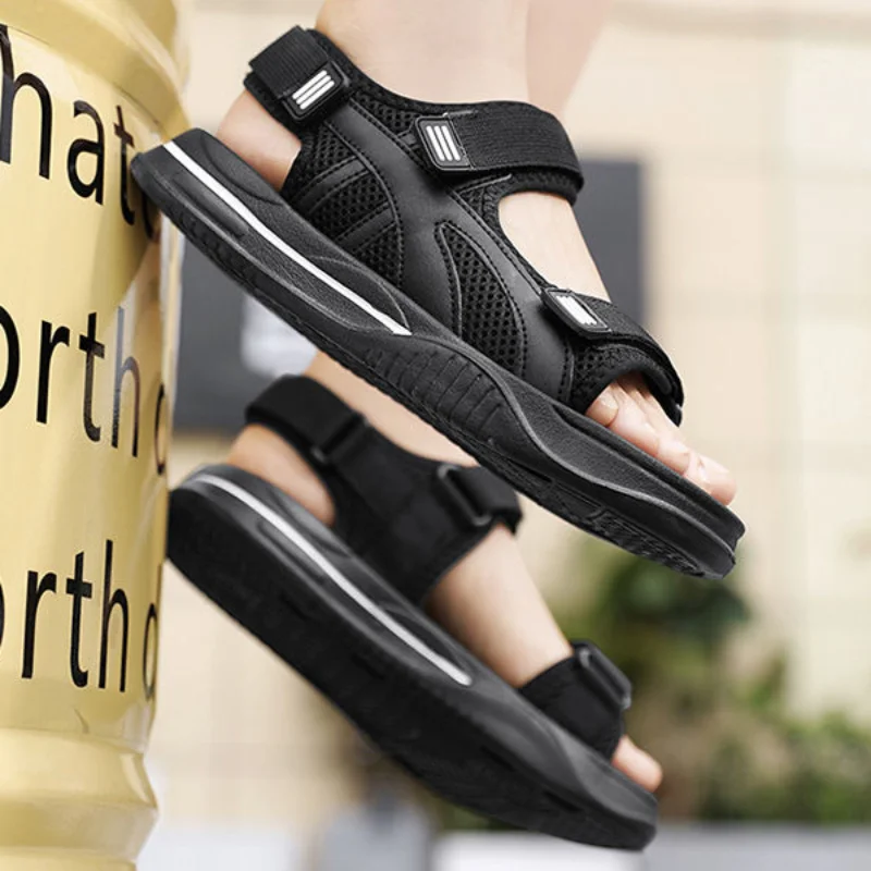 Man Sandals Height With Platform Beach Daily Use Open Toe Shoes for Men New Summer Low Price High Quality V Non-slip Outdoor 39