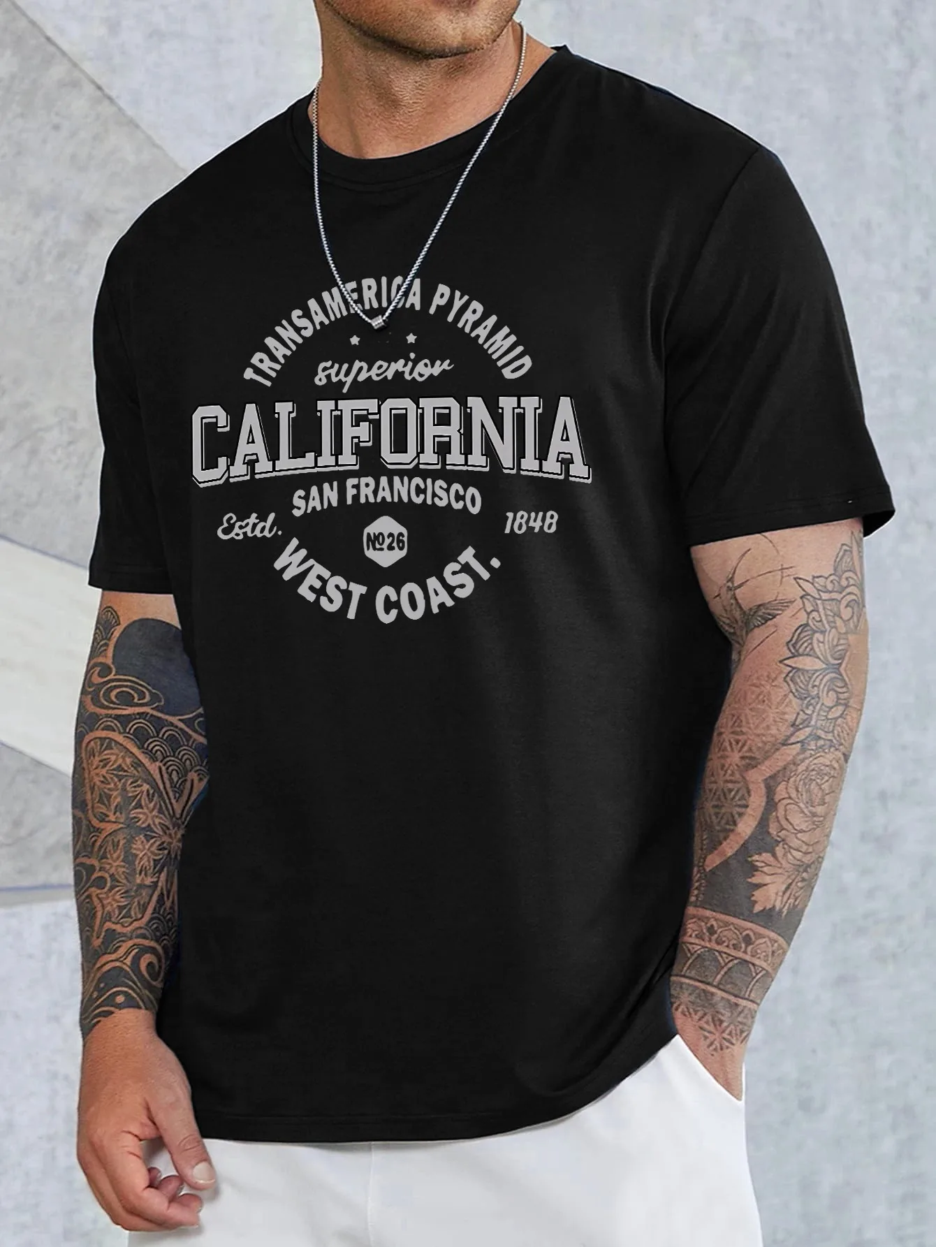 100% Pure Cotton Men's Loose T-Shirt Breathable Short-Sleeved Round Neck Minimalist Solid Color Multi-Color Optional
