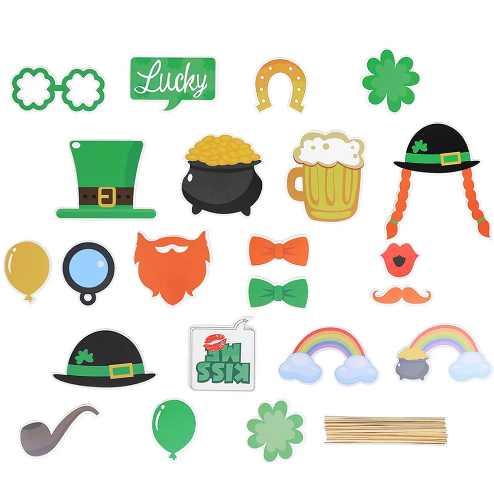 

1Set St Patrick's Day Photo Props Handheld Party Decor Bright Colors Festive Look Booth Decor Props Booth Party Ornament