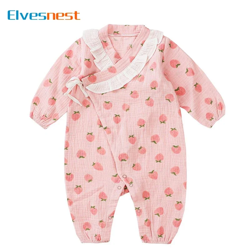 Cartoon Baby Romper Cotton Linen Long Sleeve Newborn Baby Clothes Boys Rompers Spring  Autumn Infant Clothing 1-3Years