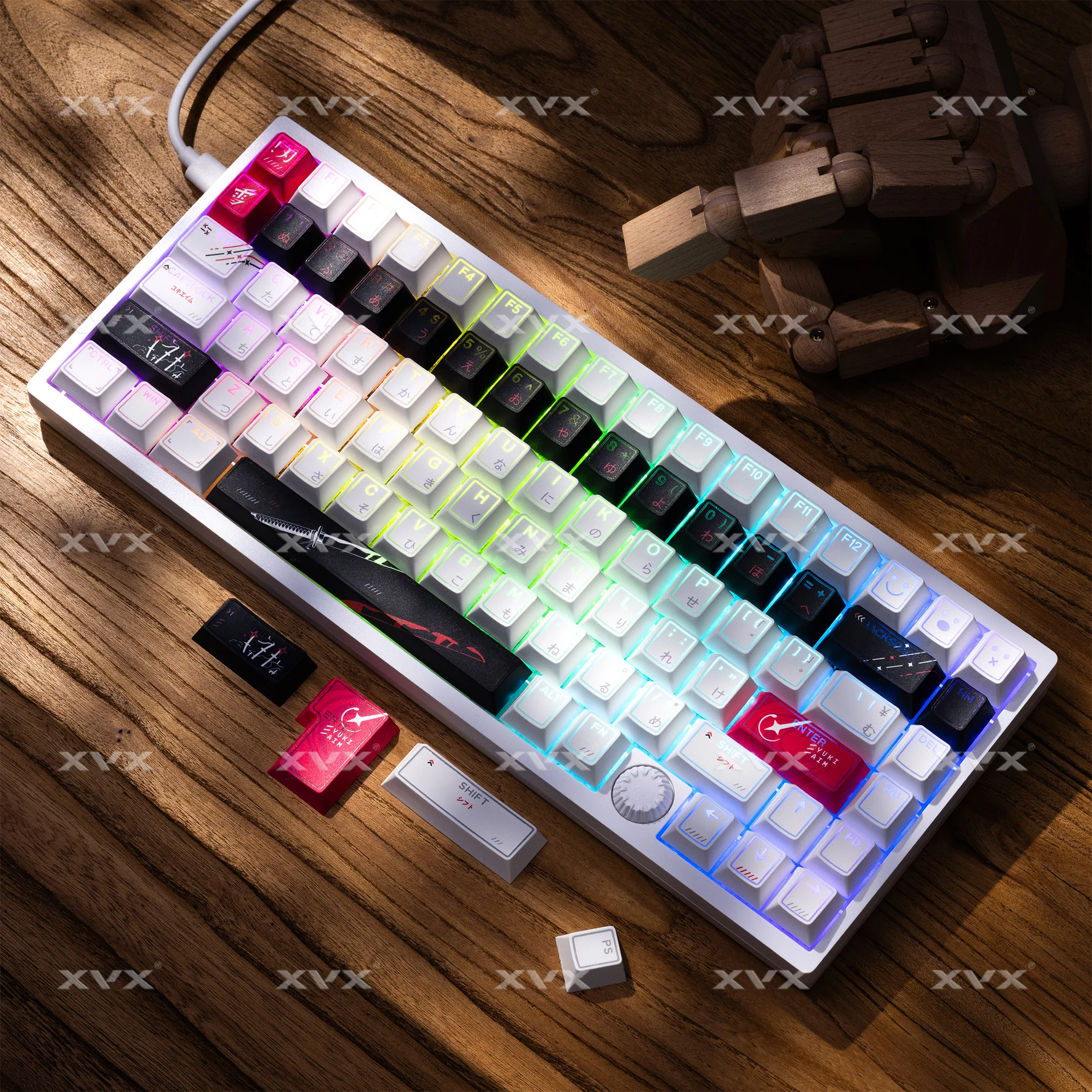 

Колпачки для клавиш XVX Yuki Aim, колпачки для клавиш в стиле аниме Cherry Profile PBT Dye-Sub Cherry MX Keycaps 142 клавиши