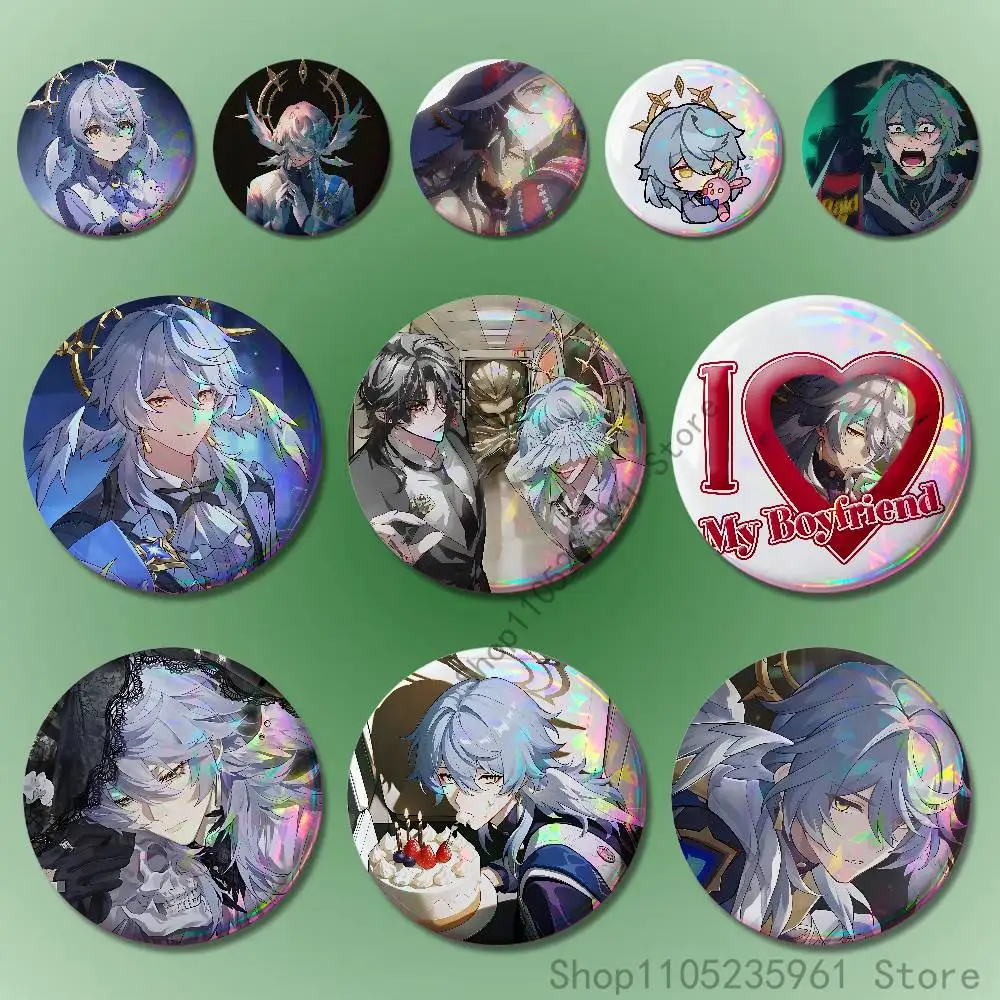 

Sunday Honkai Star Rail 58mm 44mm HD Print Brooch Badges Pretty Derby Round Display Brooches Lapel Pins Custom