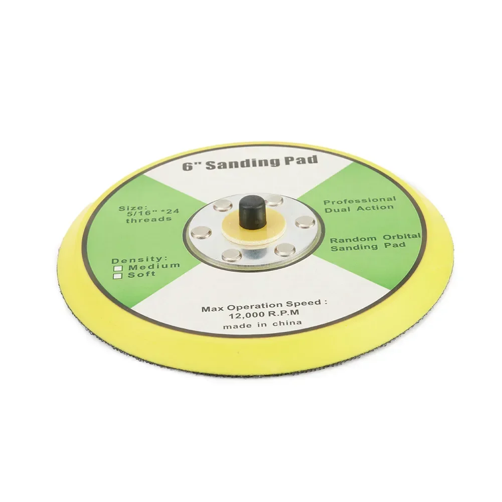 Almohadilla de lijado de pulido de 1/2/3/4/5/6 pulgadas, disco de lijadora neumática, placa de respaldo, gancho de bucle, rosca M6 M8 para herramienta rotativa de amoladora