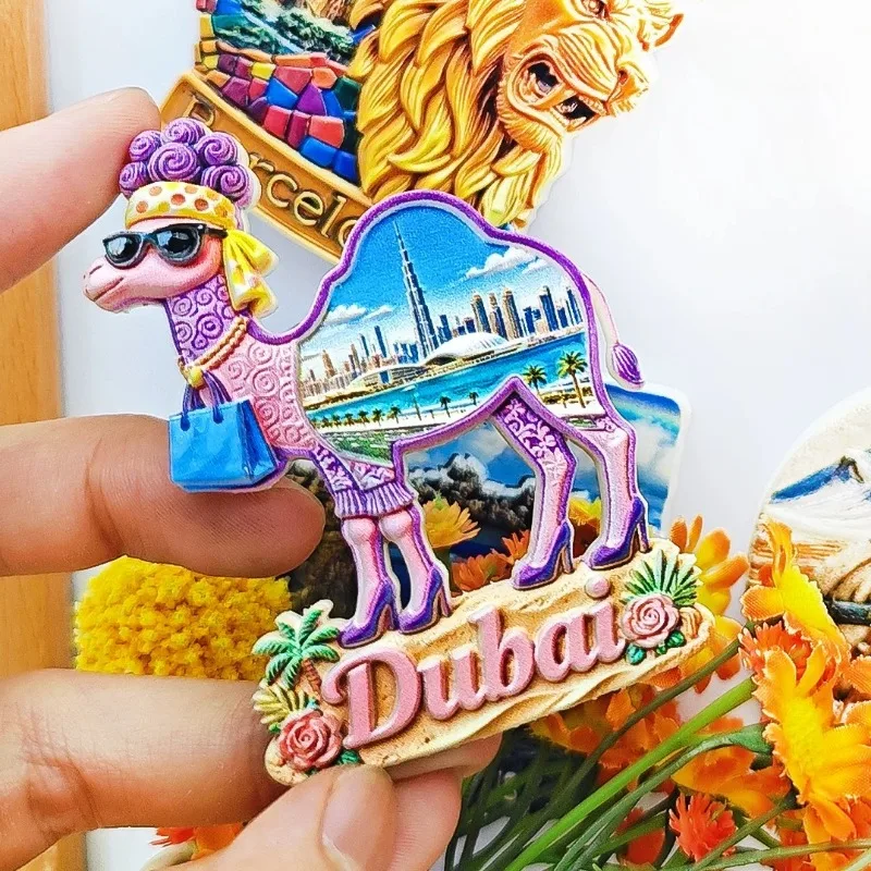 Dubai Fridge Stickers The United Arab Emirates Travel Souvenirs Burj Khalifa Tower Burj Al Arab Fridge Magnets Birthday Gifts