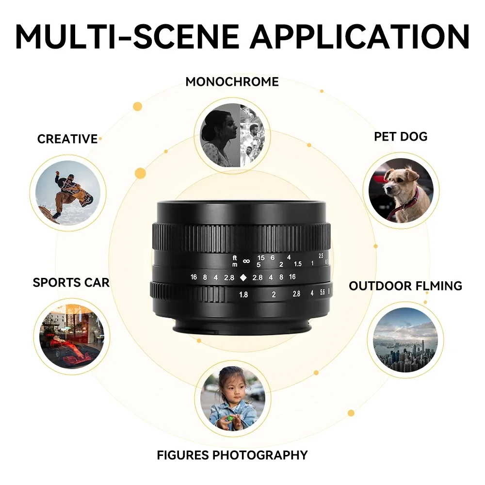 

NEW 7artisans 50mm F1.8 APS-C Large Aperture Portrait Prime Lens for Canon EOS-M M50II E A6000 Fujifx X-T4 X-A10 XT30 Micro 4/3