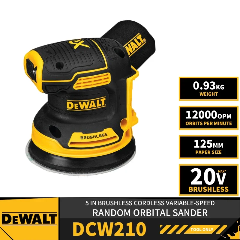 Dewalt dcw210 5inブラシレスコードレス可変速度ランダムオービタルサンダー20vリチウム電動工具