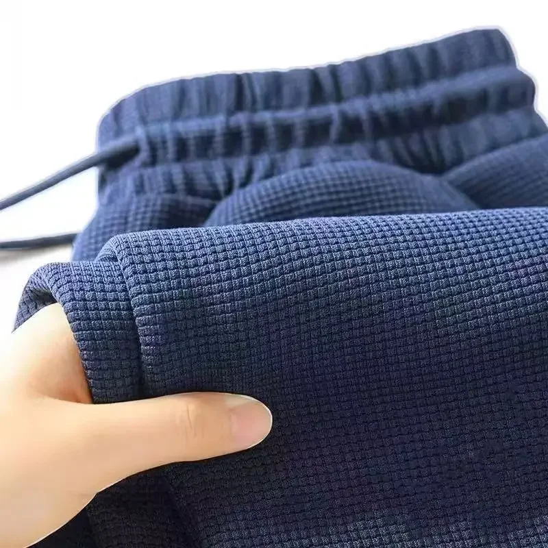 2026 New Waffle Straight Leg Pants Men's and Women Autumn New Style Wide Leg Pants Men Youth Summer Casual Pants ﻿