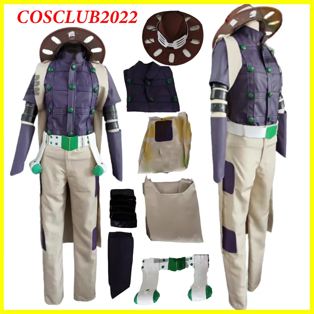 

JoJo Cosplay Gyro Zeppeli Adult Costume Anime Roleplay Shirt Pants Belt Hat Men Carnival Disguise Outfits Halloween Party Suit