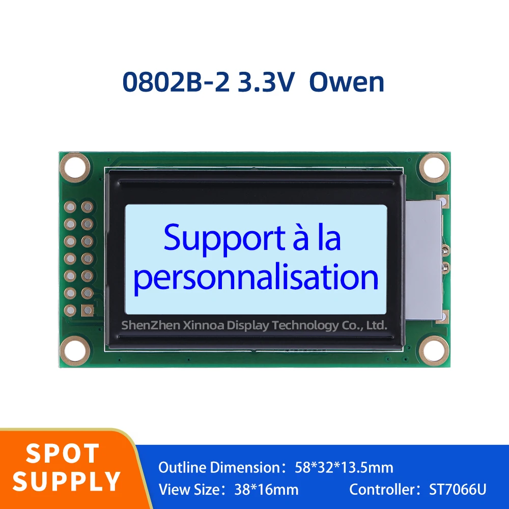 Factory Direct Sales Of 8*2 Character LCD Screen 0208 LCD Gray Film Blue Letters European 0802B-2 3.3V Liquid Crystal Display