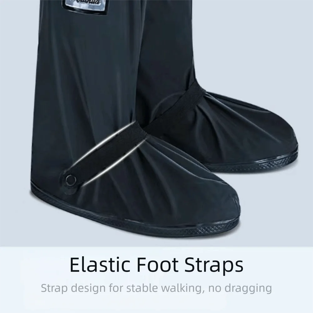 أغطية القدم أحذية المطر عالية الأنبوب 42 سنتيمتر طويل القامة غطاء الحذاء دائم مقاومة للاهتراء سميكة المطر واقية الأحذية حماية المطر