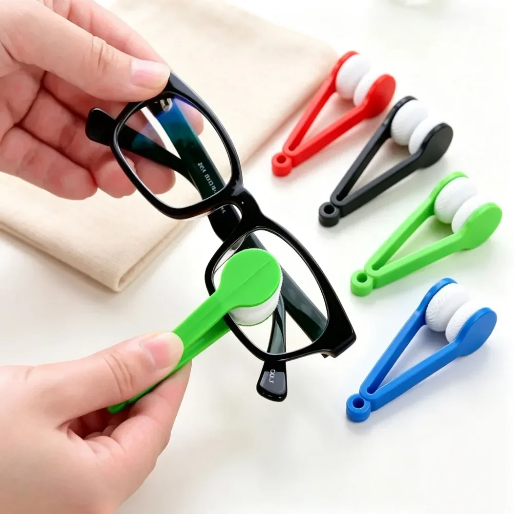 1/5/10Pcs Portable Glasses Cleaner, Multifunctional Microfiber Cleaning Brush Wiping Tool for Eyeglasses Sunglasses Spectacles