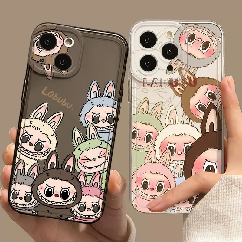 New Labubu Mobile Phone Case Labubu Apple Mobile Phone 15promax Kawaii Peripheral Tpu Material Protective Case Phone14