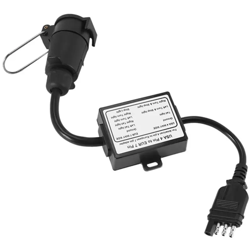 Reliable-American To European Trailer Light Conversion Kit: 4-Way Flat Socket To 7-Way Round Socket