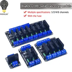 WAVGAT 1 2 4 8 Channel 5V 12V 24V DC Relay Module Solid State High Level SSR AVR DSP G3MB-202P Relay  250V 2 for Arduino