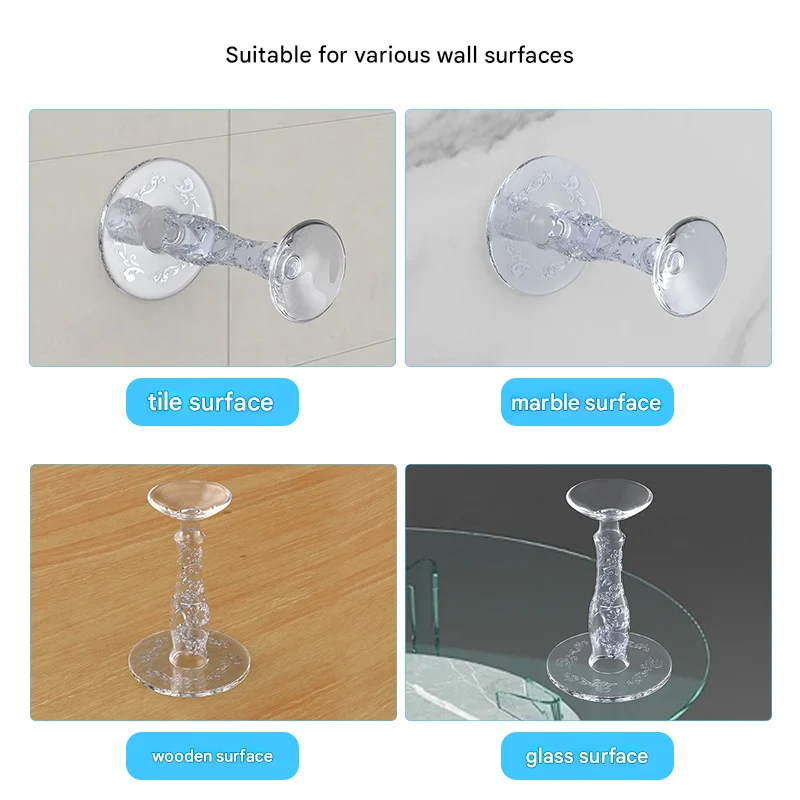 Anti-Collision Suction Cup Door Stopper Punch-Free Silicone Silent Strong Suction Handle For Rear Door Bedroom Door And Glass