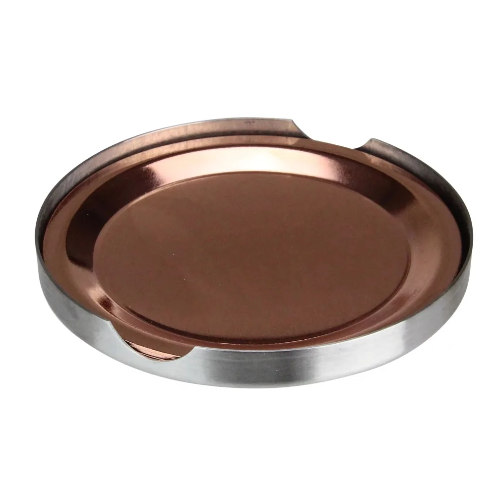 

Stainless Steel Copper Finish Tabletop Coasters Set of 4 3.75 in.