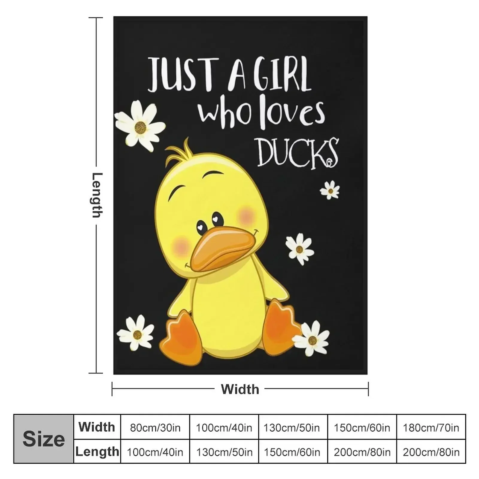 Just a Girl Who Loves Ducks - Cute Duck Lover Owner Throw Blanket couch cozy soft plush fuzzy picnic outdoor blanket
