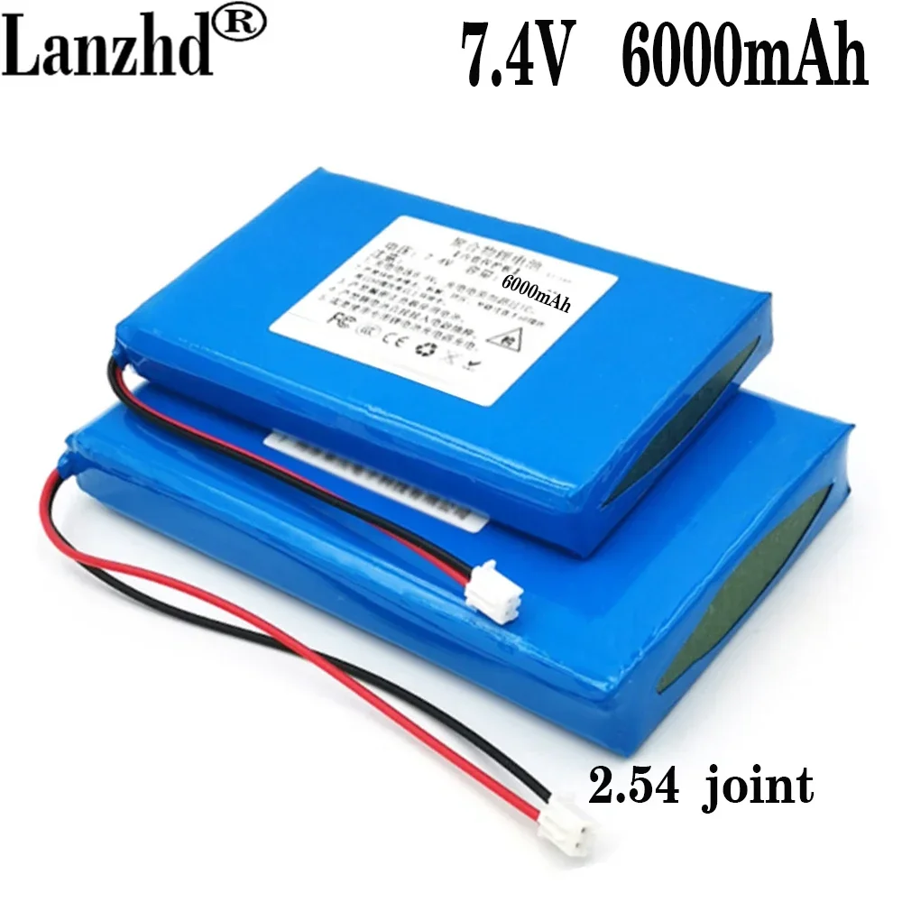 1-10Pcs Li ion 7.4V 6000mAh 2.54 joint polymer battery For satlink WS-6933 WS-6923 WS6923 WS6933 satellite finder 19*55*70mm