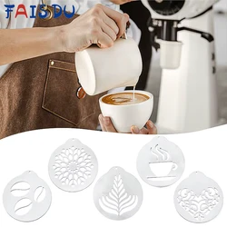 FAIS DU Stainless Steel Coffee Stencil Cake Decorating Stencil Baking Template for Latte Cappuccino DIY Art Coffee Accessories