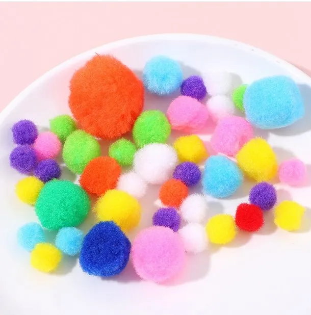 10 15 20 25mm Colored fur ball DIY handmade accessories Plush  Children's toys Shoes, hats, hair decorations