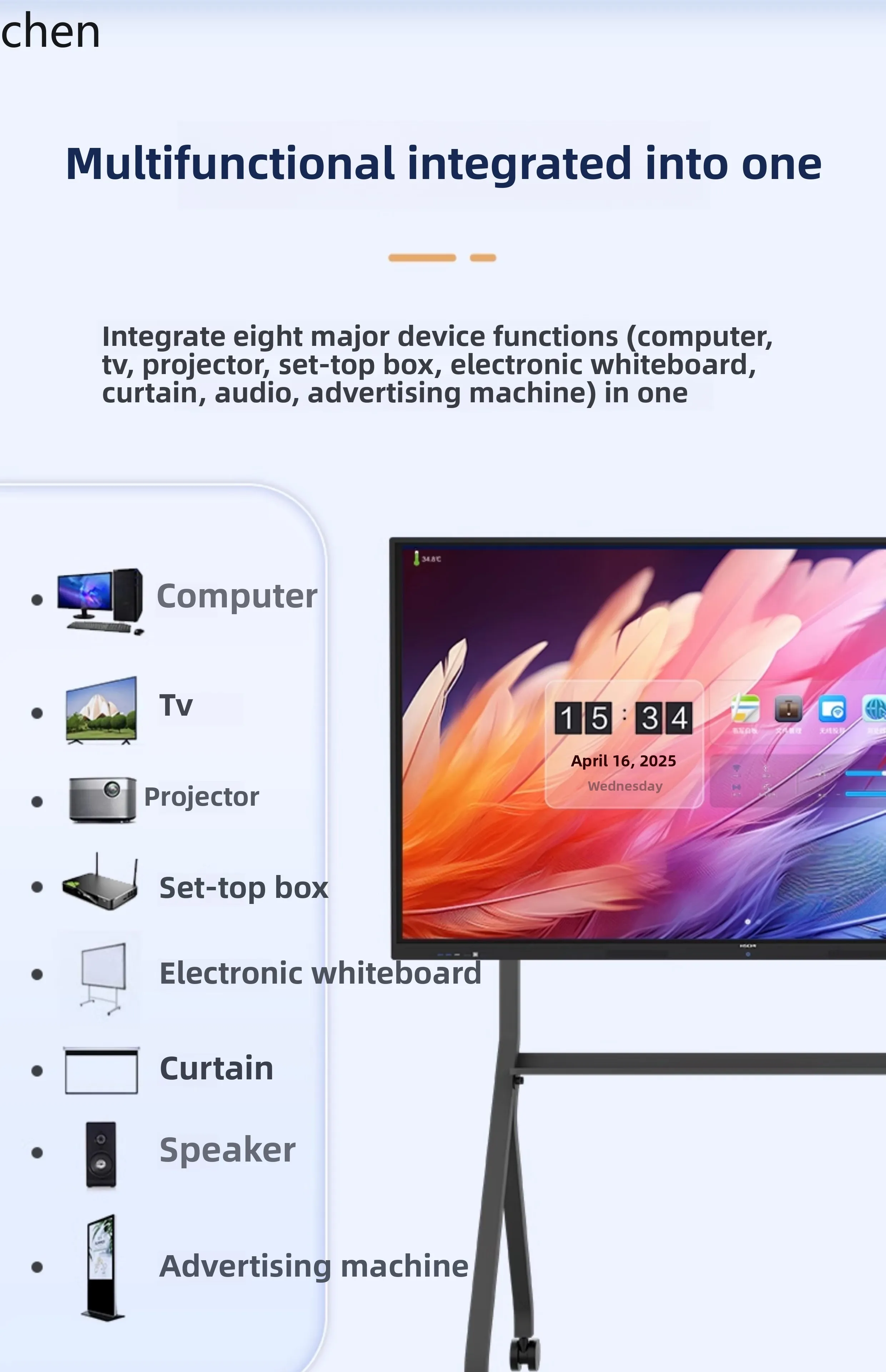 HTT обучающая универсальная машина для конференций с плоским экраном, телевизор с большим экраном, обучающая школа, умная электронная доска